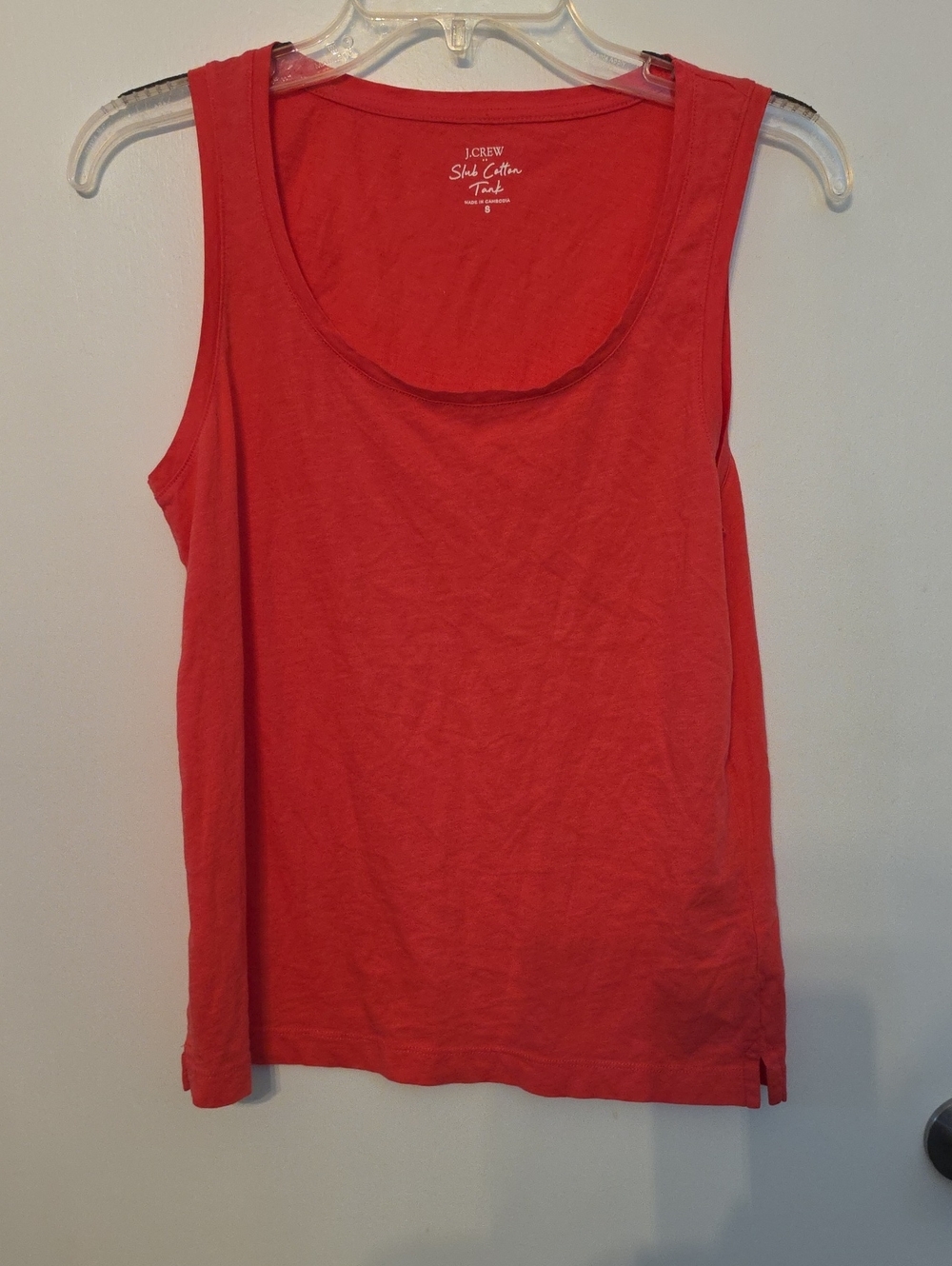 J. Crew Coral-Red Scoop Neck Tank